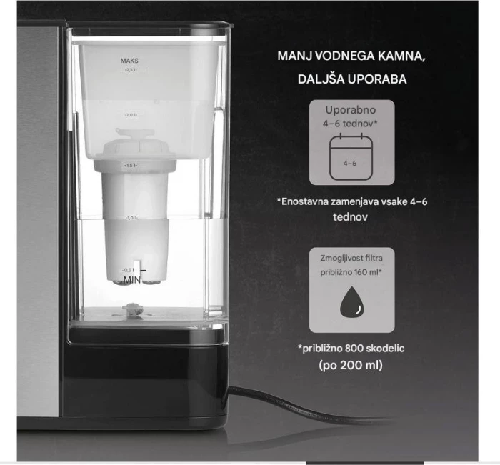 Filter uji zëvendësues CASO 1861, 160 L, për dispenzer të shpejtë uji CASO, i bardhë, set 3 copë