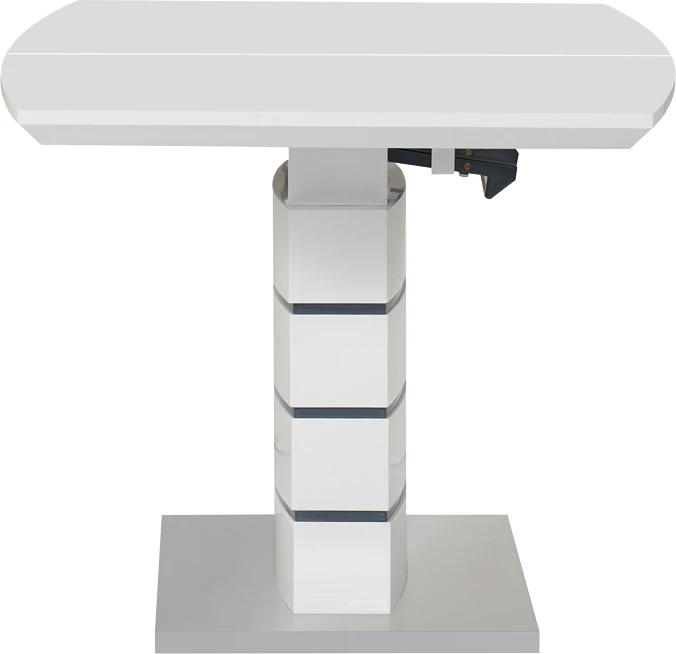 Tavolinë e zgjatshme Darsile Inart, ngjyrë bardhë me gri-karbon, MDF, 140-180x90x76cm