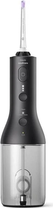 Irigator oral Philips Sonicare HX3826/33, me bateri, Black, set me çantë udhëtimi + 2 gryka