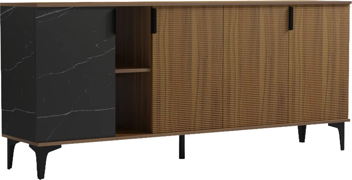 Bufe Riba, pamje arre dhe mermeri të zi, 180x40x78cm