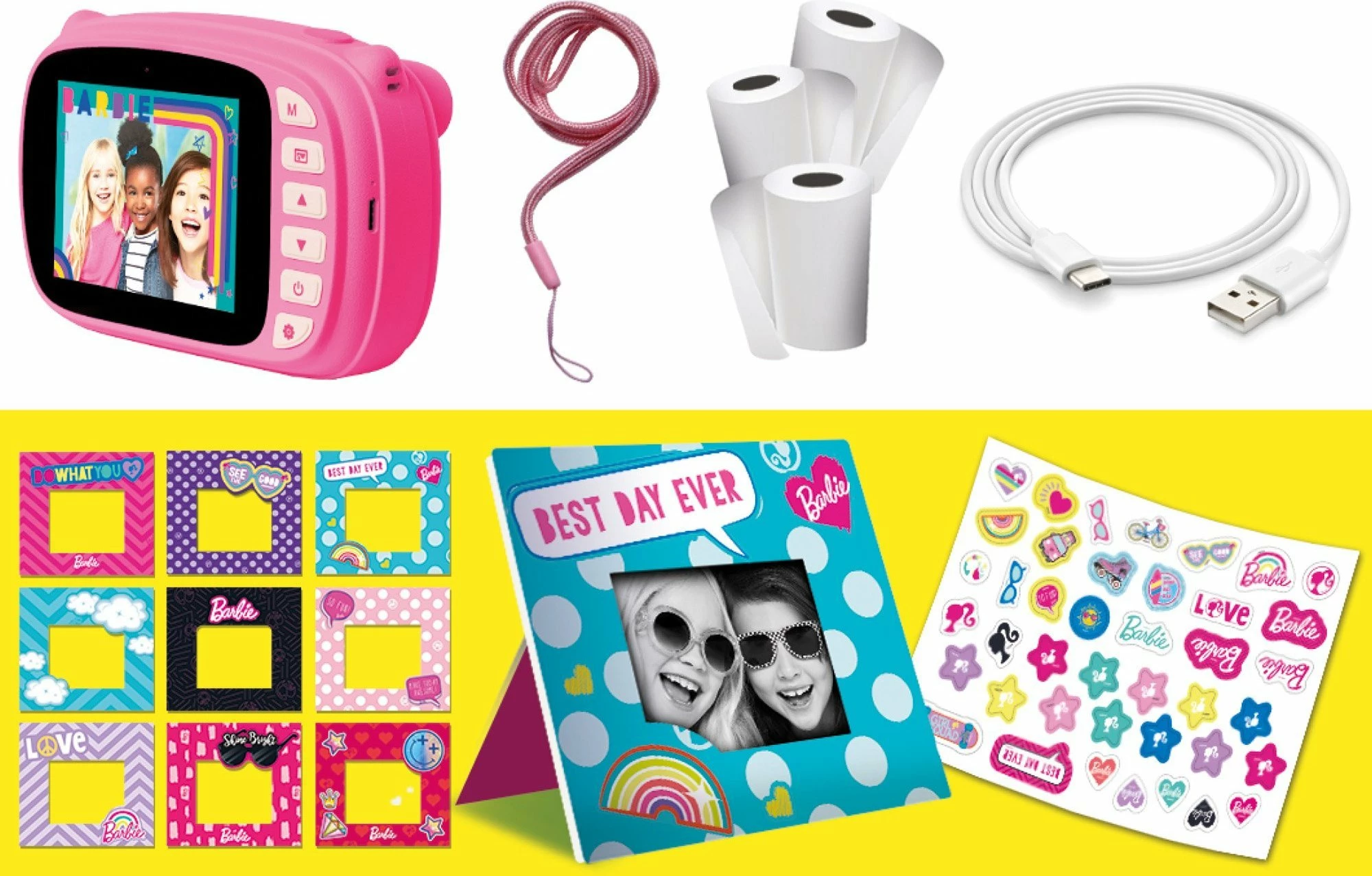 Kamerë digjitale Lisciani Barbie Print Cam, printim instant, kamerë e dyfishtë, rozë