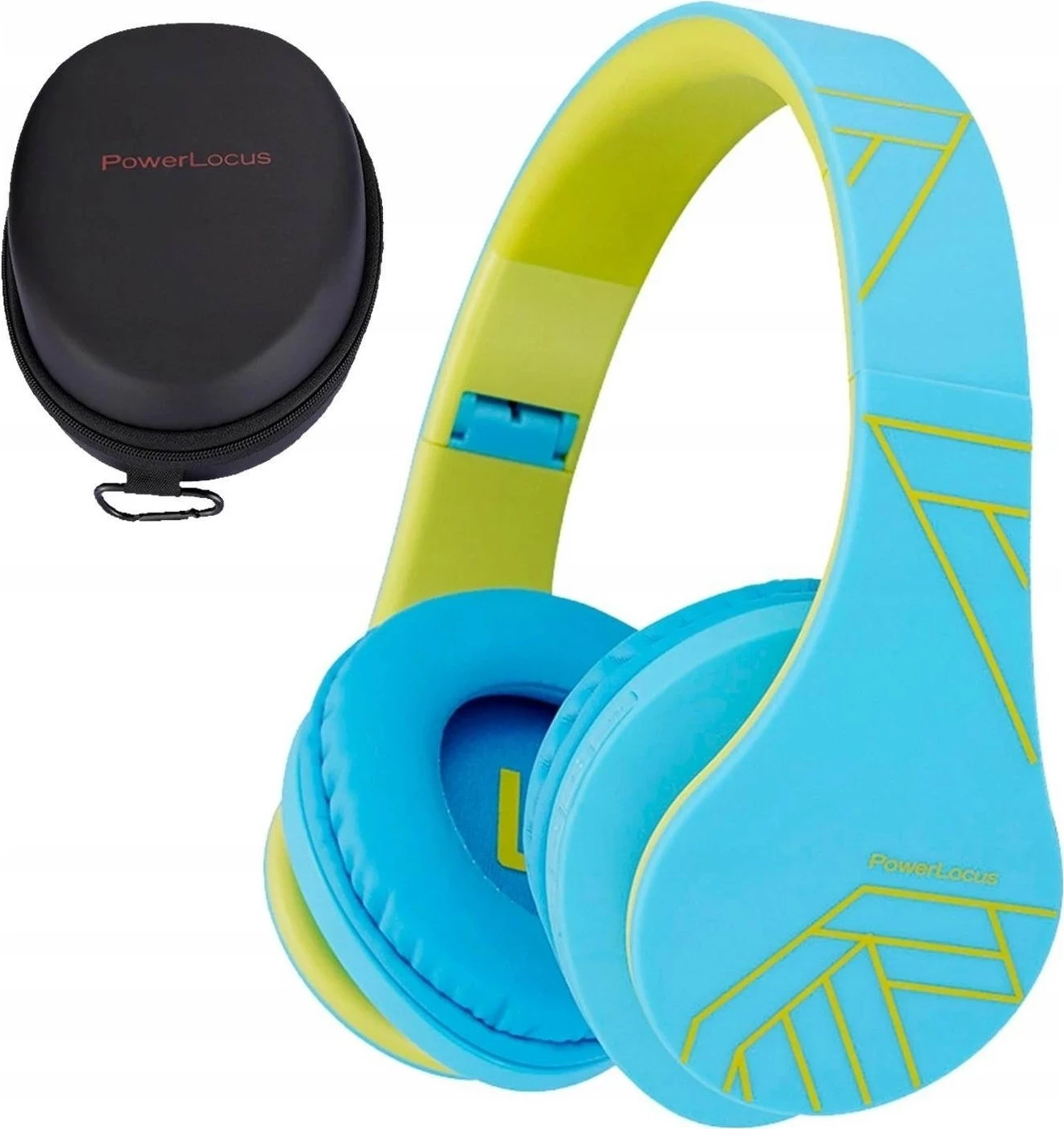 Kufje PowerLocus Kids, Bluetooth 5.0, on-ear, mikrofon, 15 orë, të verdha/blu