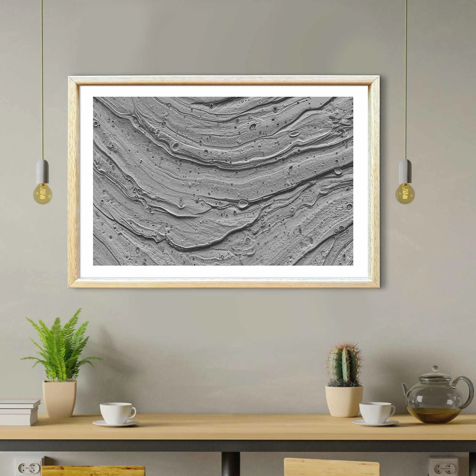 Pikturë dekorative me kornizë, MDF, Wallity, Ahswabisabi-025, 42x62cm