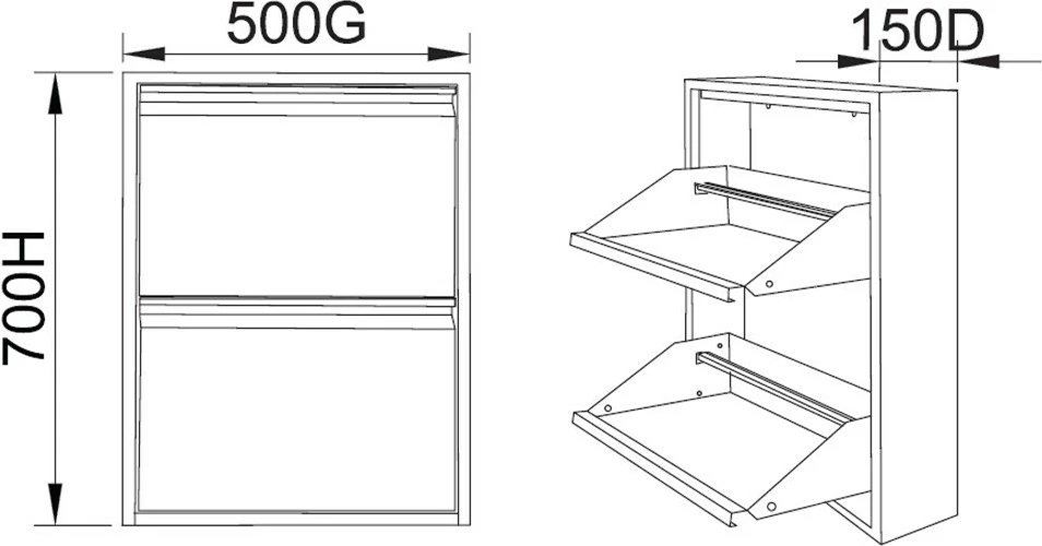 Dollap për këpucë, ngjyrë gri e çelët, Skye Decor, Js1034