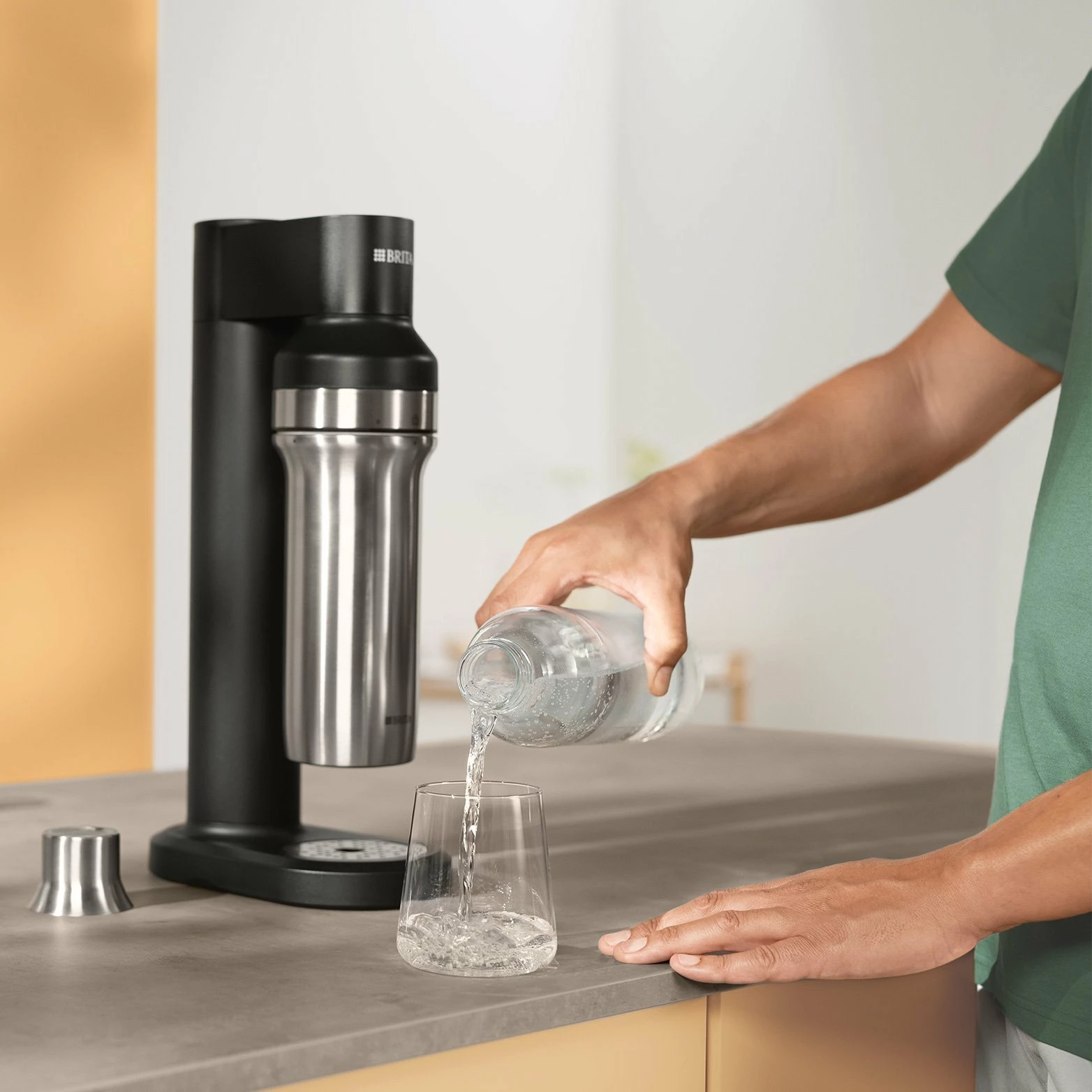 Shishe qelqi për karbonator Brita SodaTrio 1 L, transparente, set 2 copë