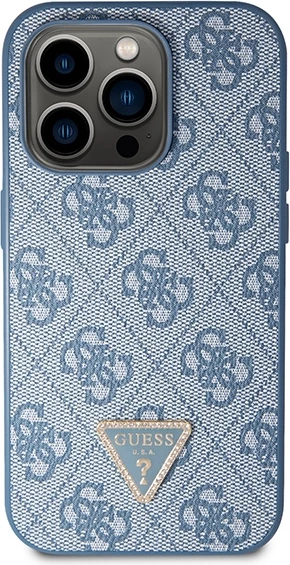 Mbështjellës Guess GUHCP15XP4TDSCPB për iPhone 15 Pro Max 6.7", Crossbody 4G Metal Logo, Kaltër