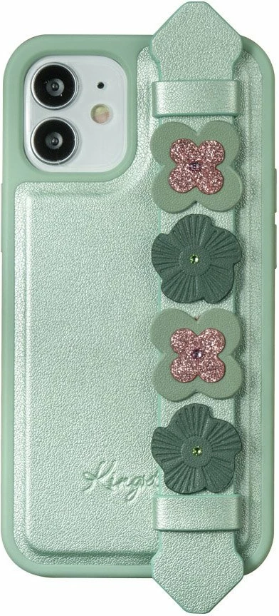 Mbështjellës Kingxbar Sweet Series për iPhone 12 Pro Max, me kristale Swarovski, me qëndrim, Gjelbër