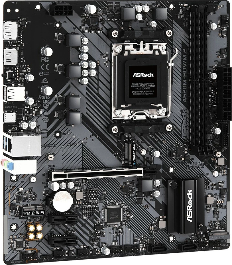 Pllakë amë ASRock A620M-HDV/M.2, AMD, Socket AM5, DDR5, 96 GB