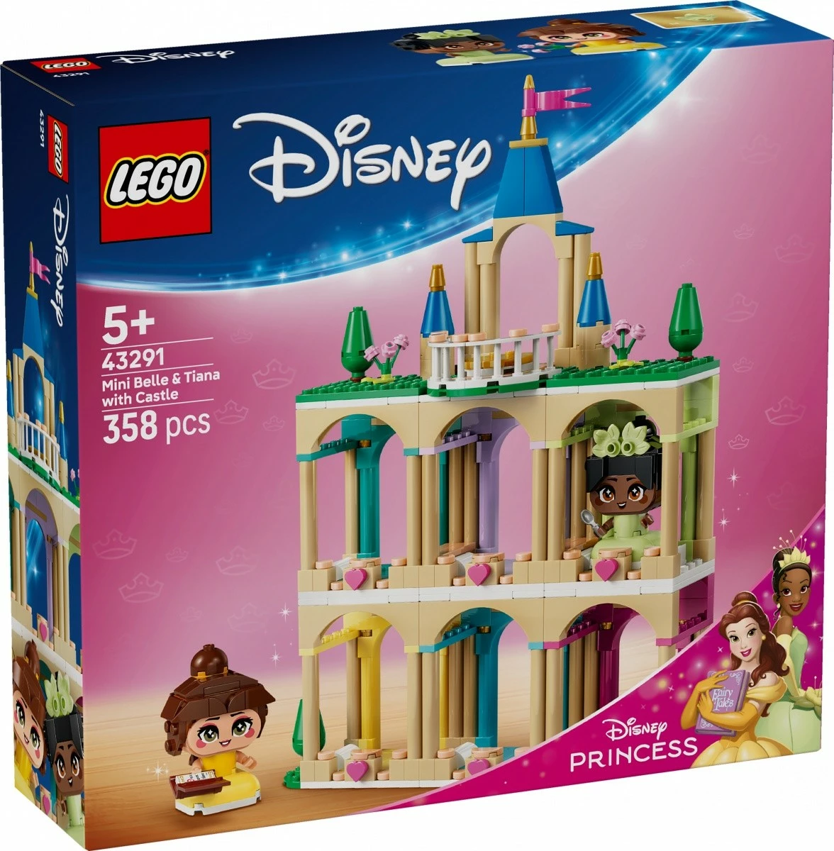 Set ndërtimi LEGO Disney Princess 43291 Mini Belle & Tiana me kështjellë, 358 pjesë, 5+