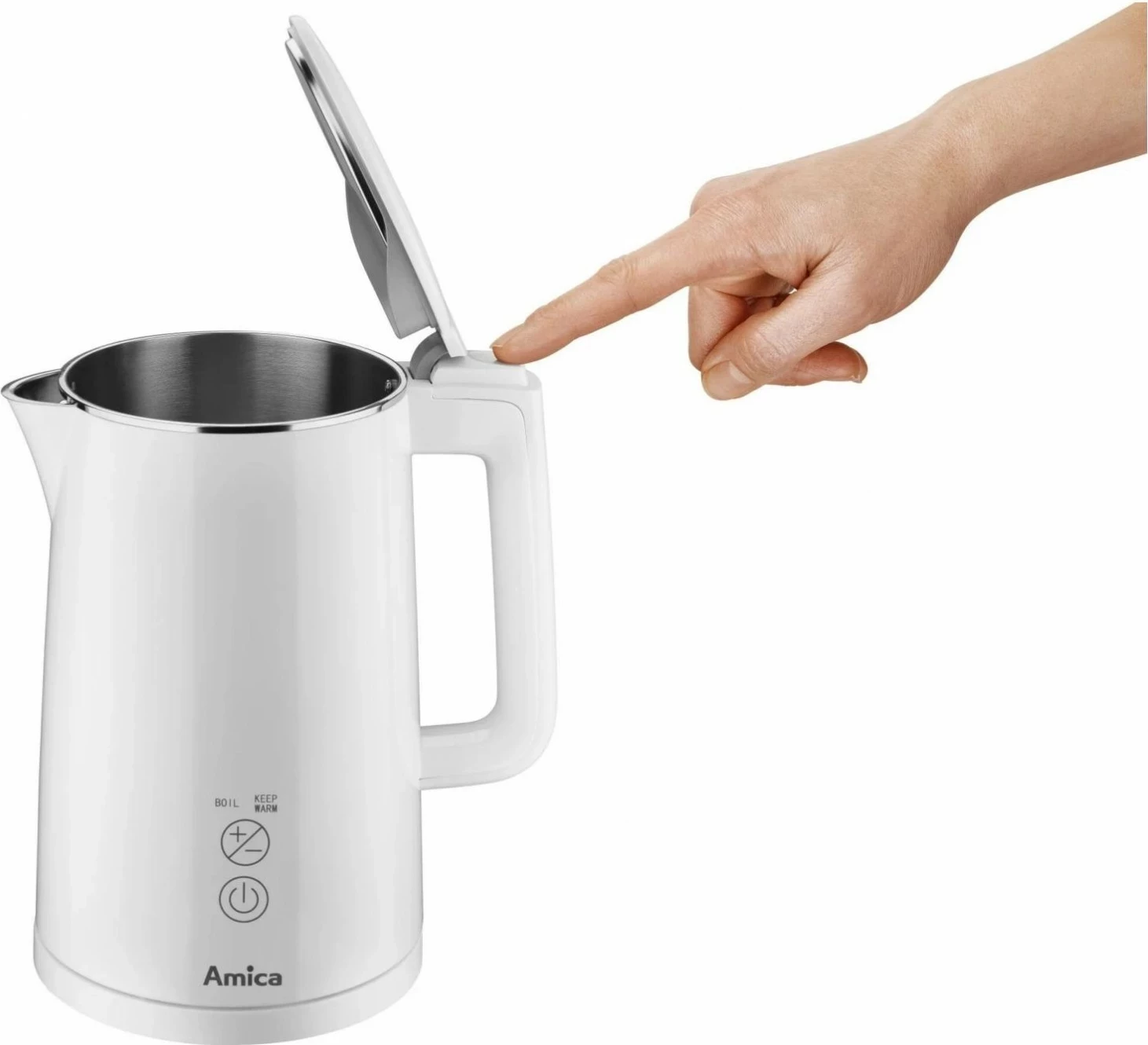 Çajnik elektrik Amica Digital KF6011, 1.5L, i bardhë