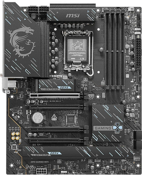 Pllakë amë MSI Z890 GAMING WIFI, LGA 1851, DDR5 deri 256GB, ATX, Wi‑Fi 7, e zezë