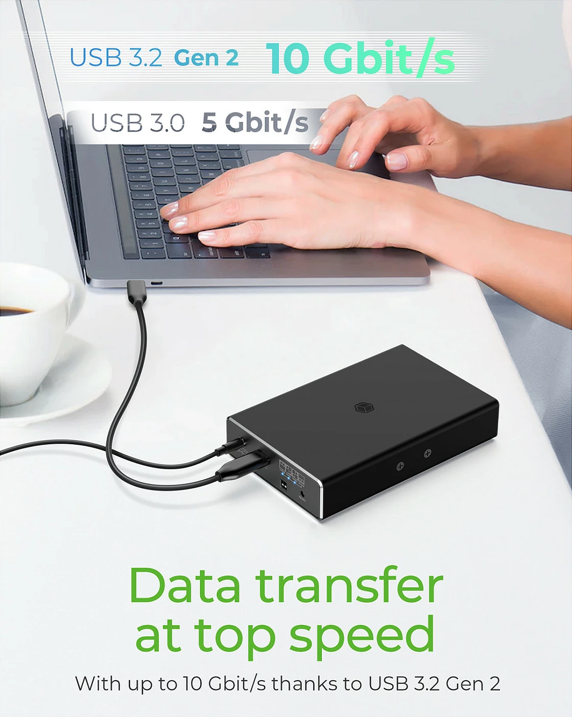 Kasë ekstern RAID ICY BOX IB-RD2253-C31 për 2x 2.5" HDD/SSD, USB-C 10Gbps, e zezë