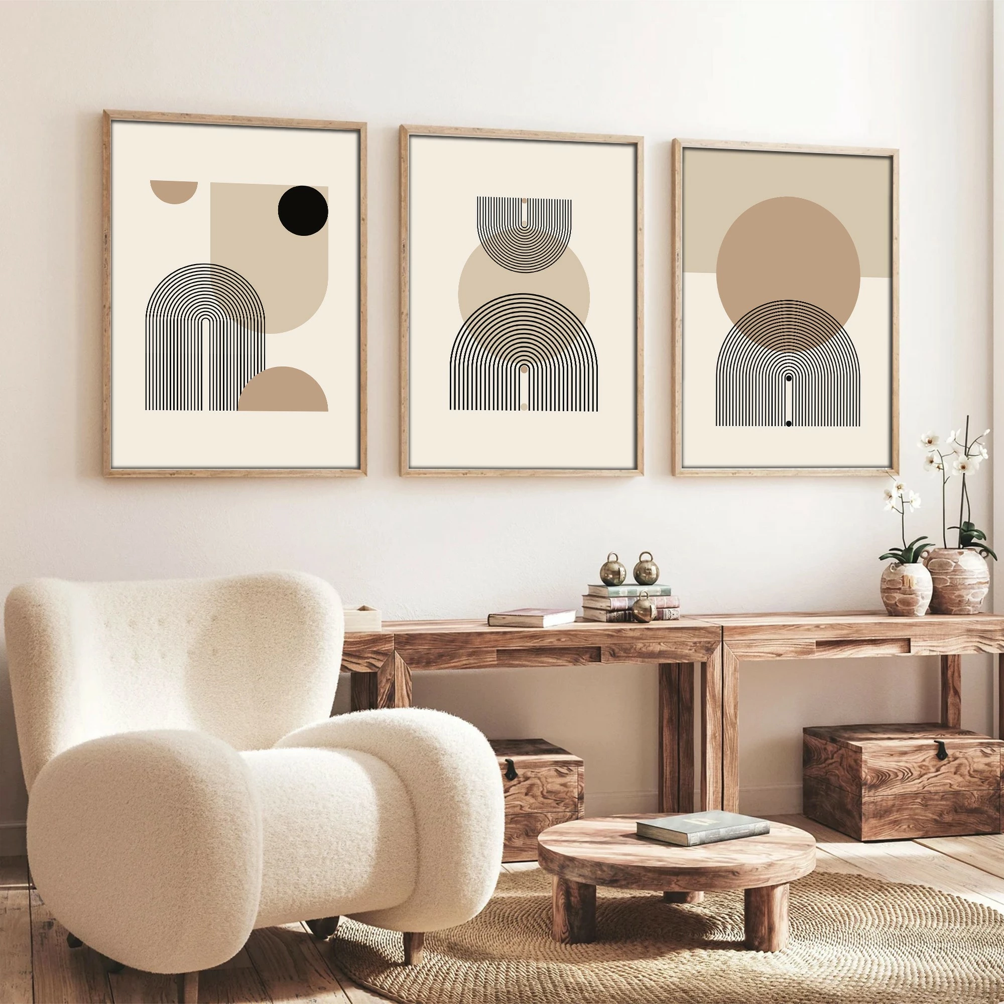 Pikturë dekorative me kornizë MDF (3 copë), Wallity, Huhu263, 20x30cm