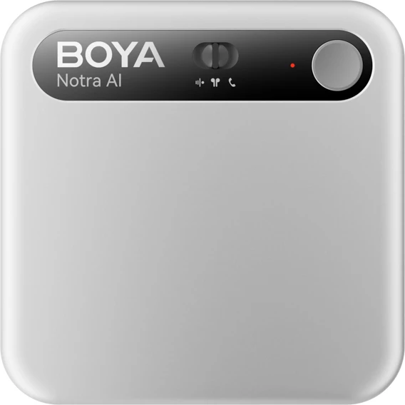 Regjistrues zëri BOYA Notra AI 64GB, USB-C/Bluetooth/Wi‑Fi, 24h, argjendtë