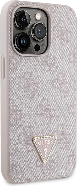 Mbështjellës Guess GUHCP13XP4TDSCPP për iPhone 13 Pro Max 6.7", Crossbody 4G Metal Logo, Rozë