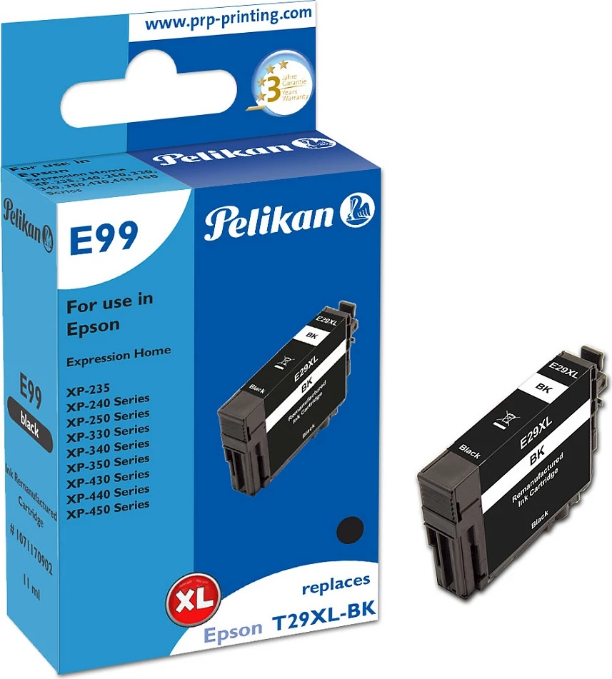 Kartushë boje Pelikan E99, kompatibile Epson T2991/29XL, XL 11 ml, e zezë