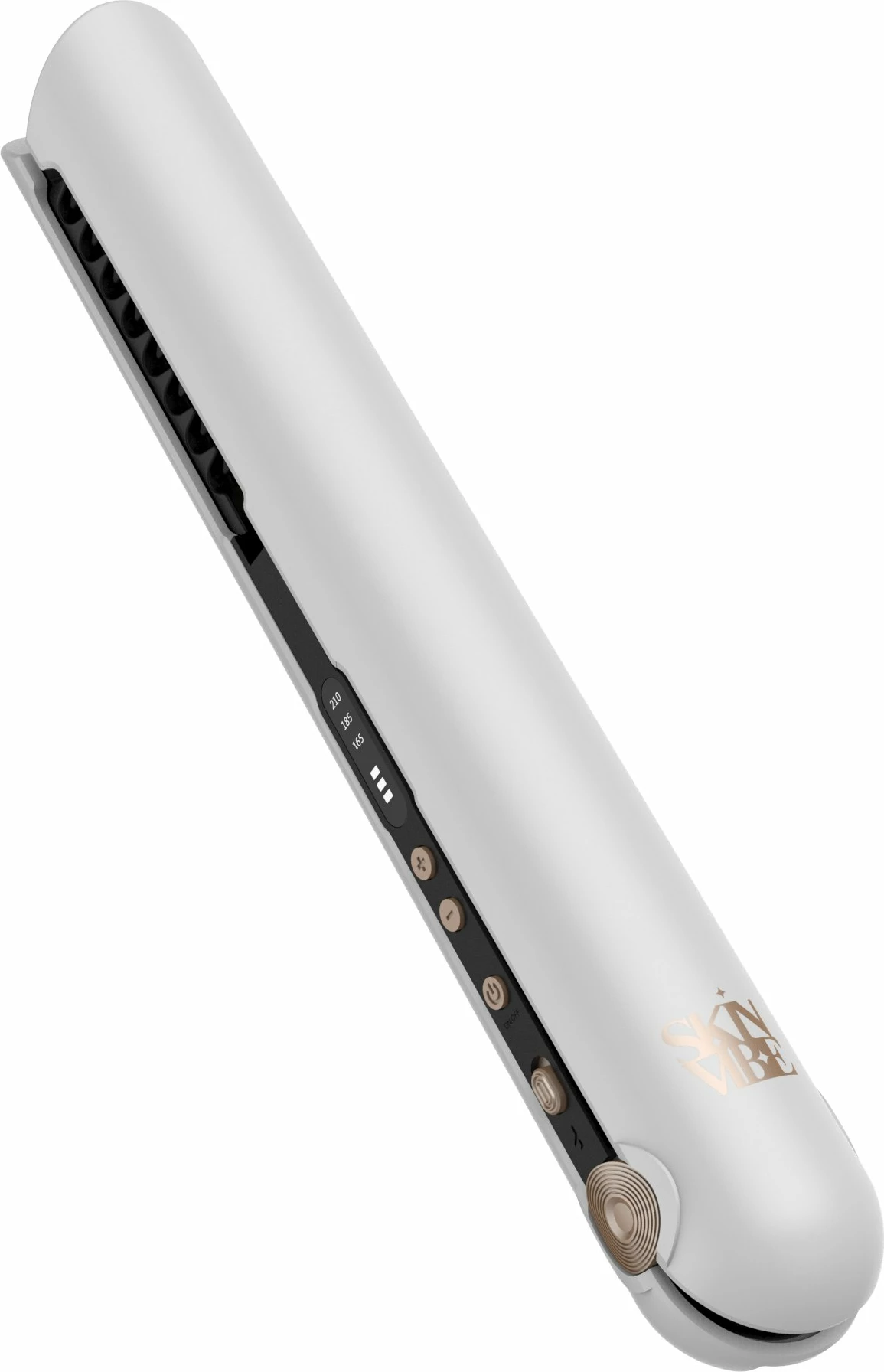 Drejtues flokësh SkinVibe Luna MiniWireless SV-003WH 22 W, pa kabllo, pllaka qeramike 20 mm, 3 temperatura 165-210°C, ekran LCD, fikje automatike, i bardhë
