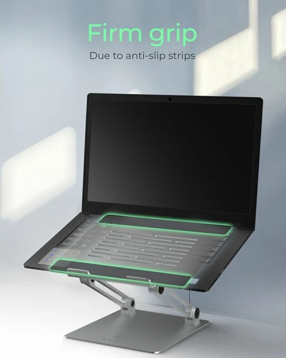 Mbajtëse laptopi ICYBOX IB-NH300 deri 17\", e rregullueshme, e palosshme, alumini, argjendtë