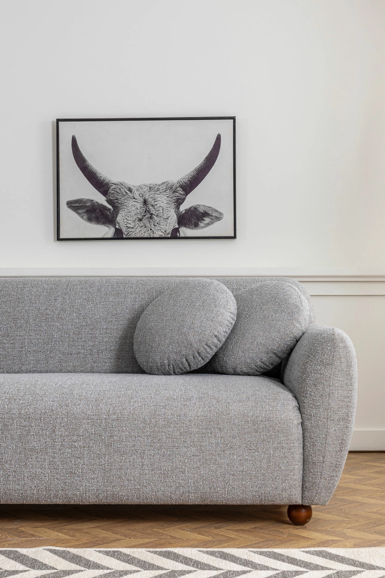 Kënd-sofë Atelier del Sofa, model Eddy Corner (CHL-3R), ngjyrë gri e çelët