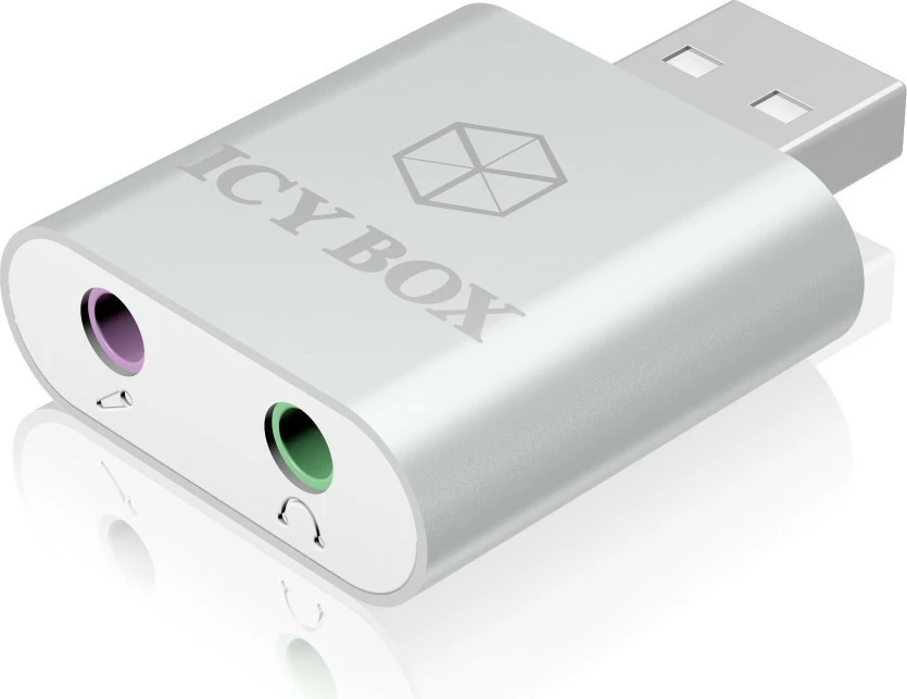 Adapter audio USB IcyBox IB-AC527, i bardhë