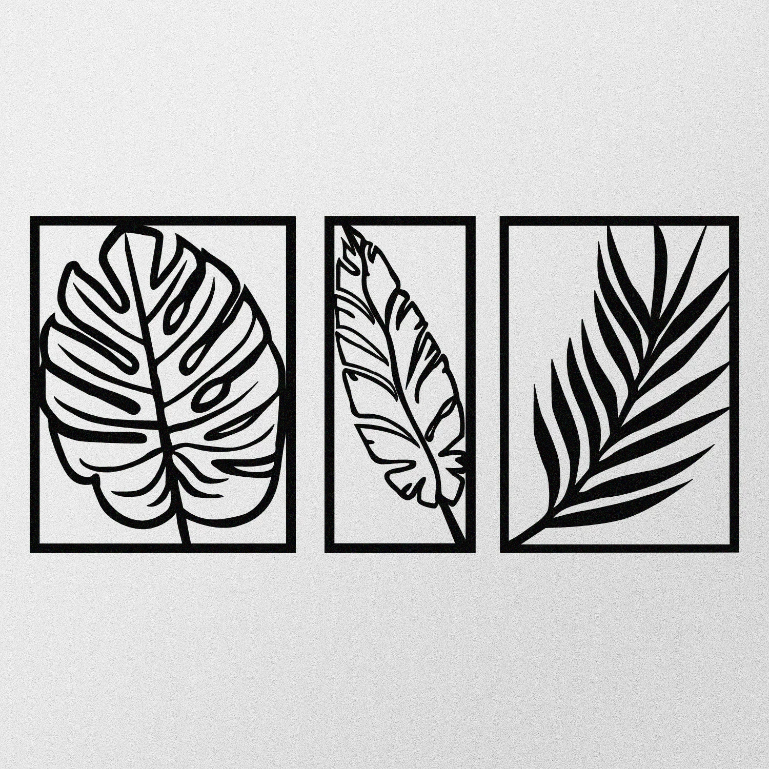Aksesor dekorativ metalik për mur, Wallity, Leaf2, dekor metalik, ngjyrë e zezë, 80x38cm