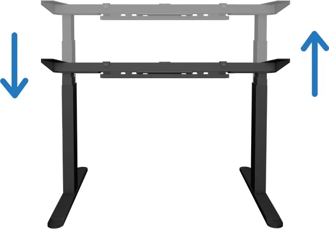 Kornizë tavoline elektrike ngritëse (sit/stand) UVI Desk Standard UVID1BL, 62-128 cm, 100-170 cm, e zezë