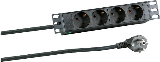 Shirit prizash rack EFB Elektronik 10" 1U, 4x Schuko (CEE 7/3), kabllo 2m, pa switch, i zi