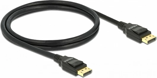 Kabllo DisplayPort DeLOCK 1.2, 4K, 1 m, mashkull/mashkull, e zezë