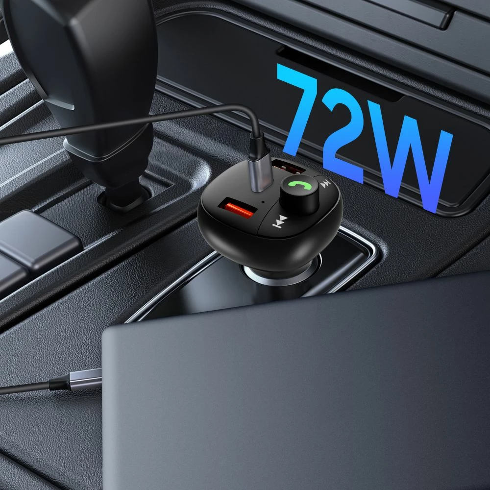 Karikues makine Tech-Protect CC06 me 3 porta, transmetues FM Bluetooth, i zi