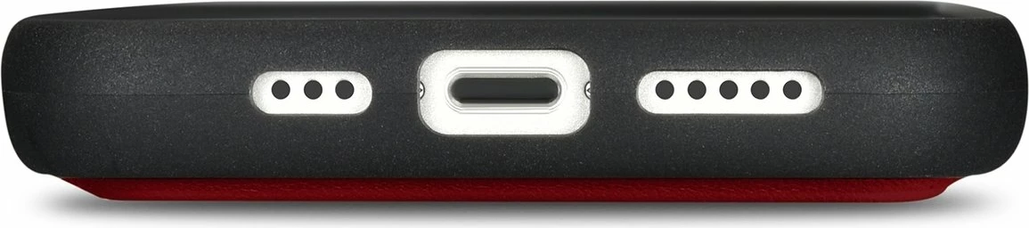 Mbështjellës iCarer Wallet Case 2in1 për iPhone 14 Plus, lëkurë natyrale, Anti-RFID, Kuq