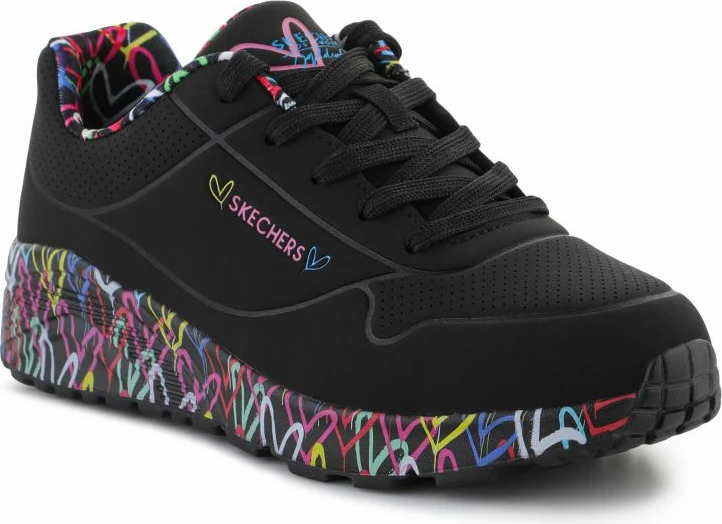 Këpucë për vajza Skechers, të zeza dhe me ngjyra [Madhësia: 28.5]