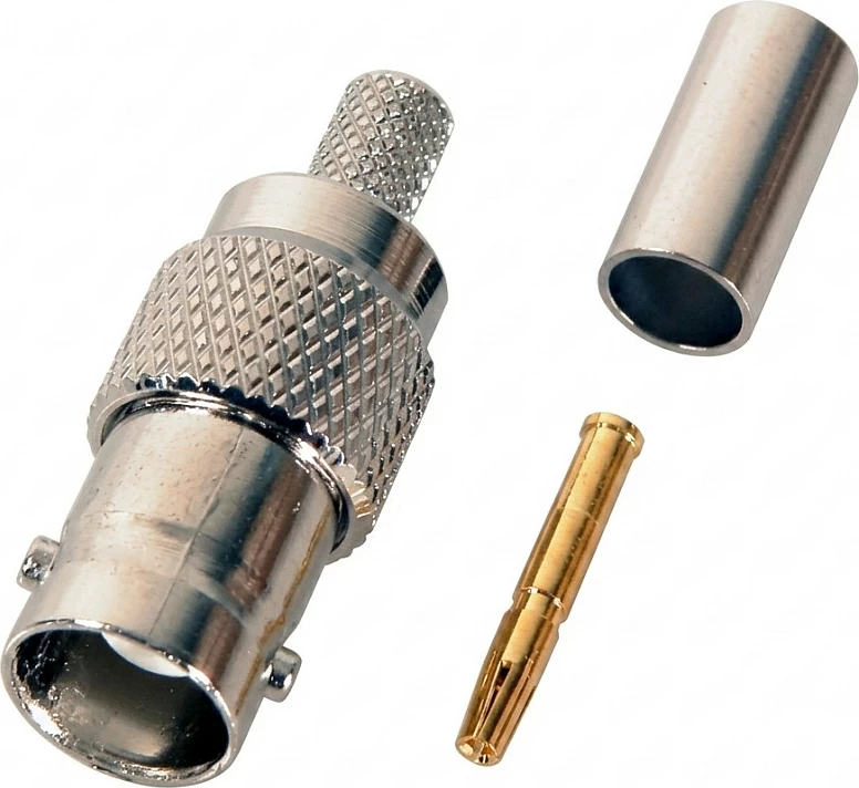 Konektor BNC EFB Elektronik 52511.1, crimp, i drejtë, për kabllo koaksial RG59/62, metalik