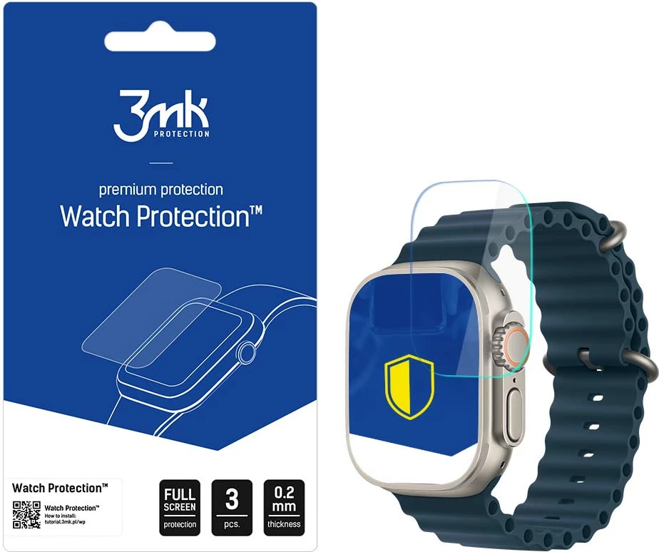 Mbrojtës ekrani për Apple Watch Ultra/Ultra 2, 3mk Protection FlexibleGlass Lite, 3 copë