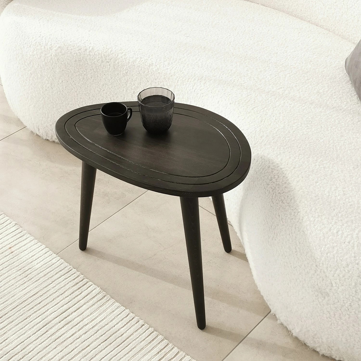 Set tavolina ndihmëse (2 copë), Hanah Home, Sweet, ngjyrë antracit