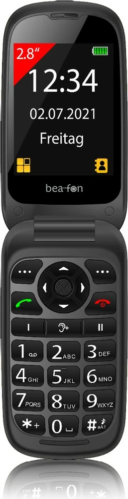 Celular Beafon SL720, Flip, 2.8", 240 x 320 pixels, 1100 mAh, e zezë