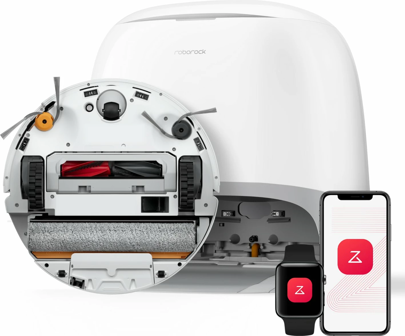 Fshesë robotike Roborock Qrevo Curv 2 Flow QC2F02-00 20000Pa me fshirje dhe stacion zbrazjeje, e bardhë