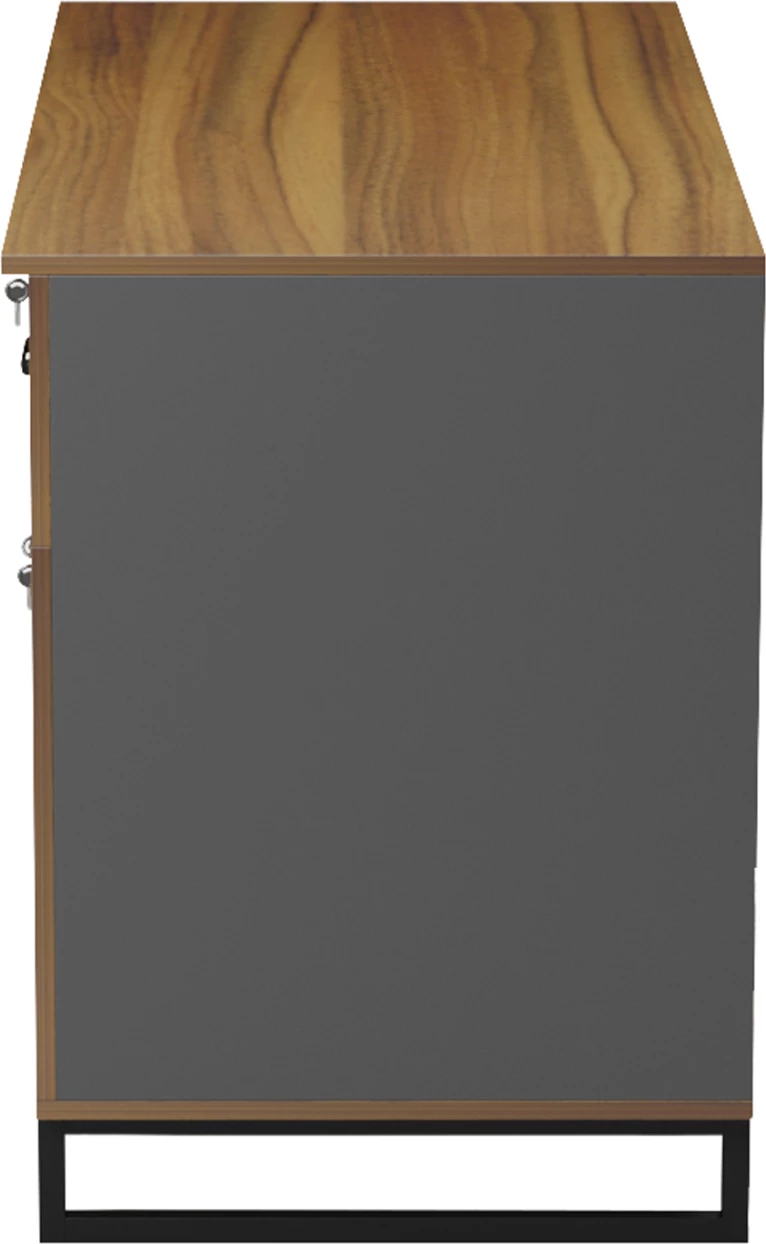 Tavolinë zyre me sirtar dhe dollap, ACCON FH18383.03, melaminë ngjyrë arre/gri, 120x55x75 cm