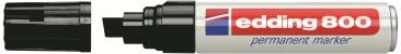 Marker i përhershëm, Edding 800 (4800001), trup alumini, majë shpatuke e gjerë, i papërshkueshëm nga uji, e zezë