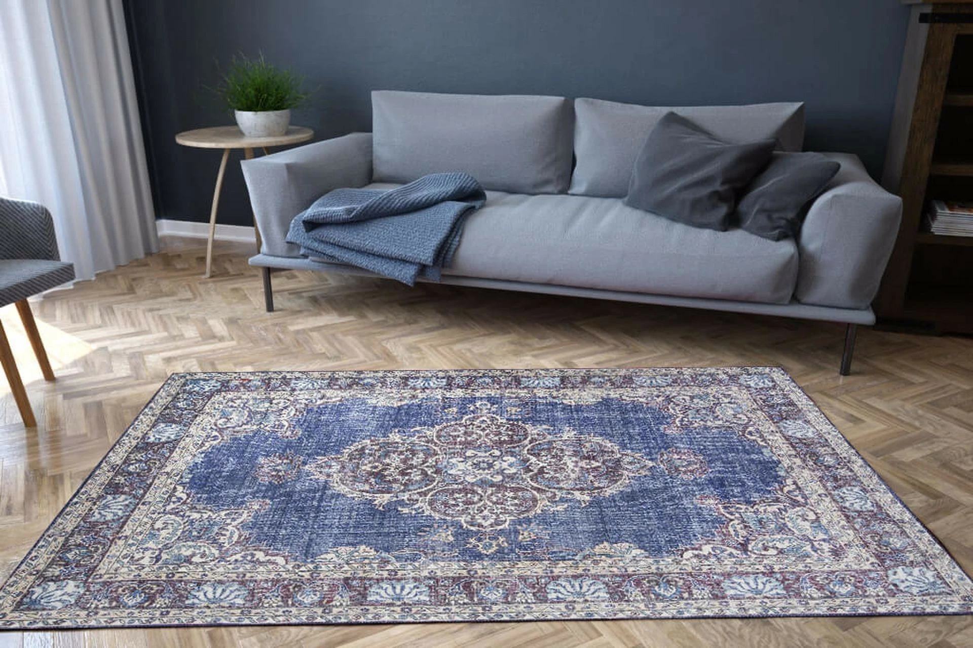 Qilim Conceptum Hypnose, Blues Chenille, 210x310 cm, ngjyrë kaltër e errët AL 249