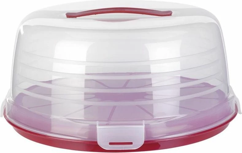 Enë për tortë Curver Round Cake Container 172569, 34 cm, plastike, e kuqe