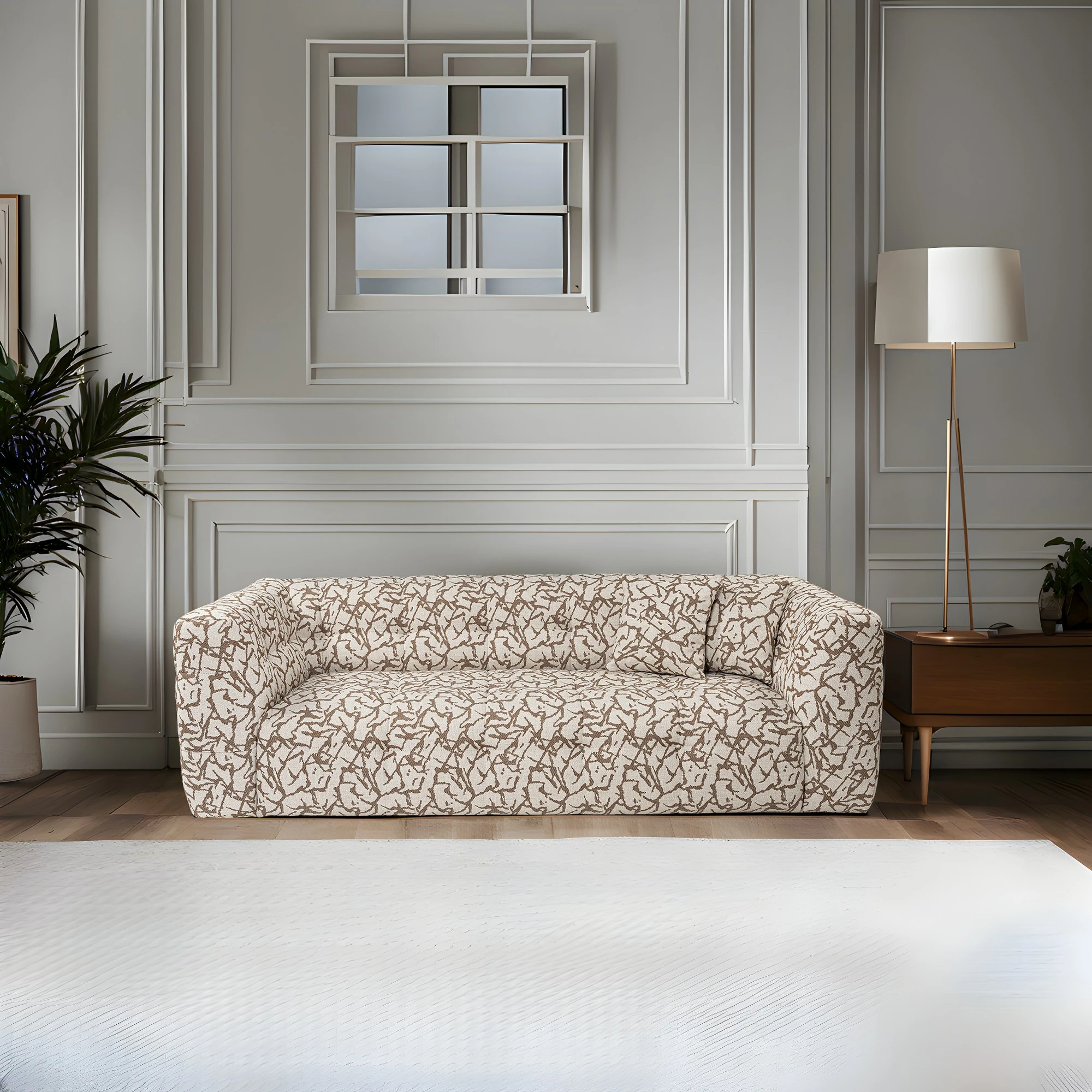 Divan treshe Atelier del Sofa, Cady, ngjyrë tan