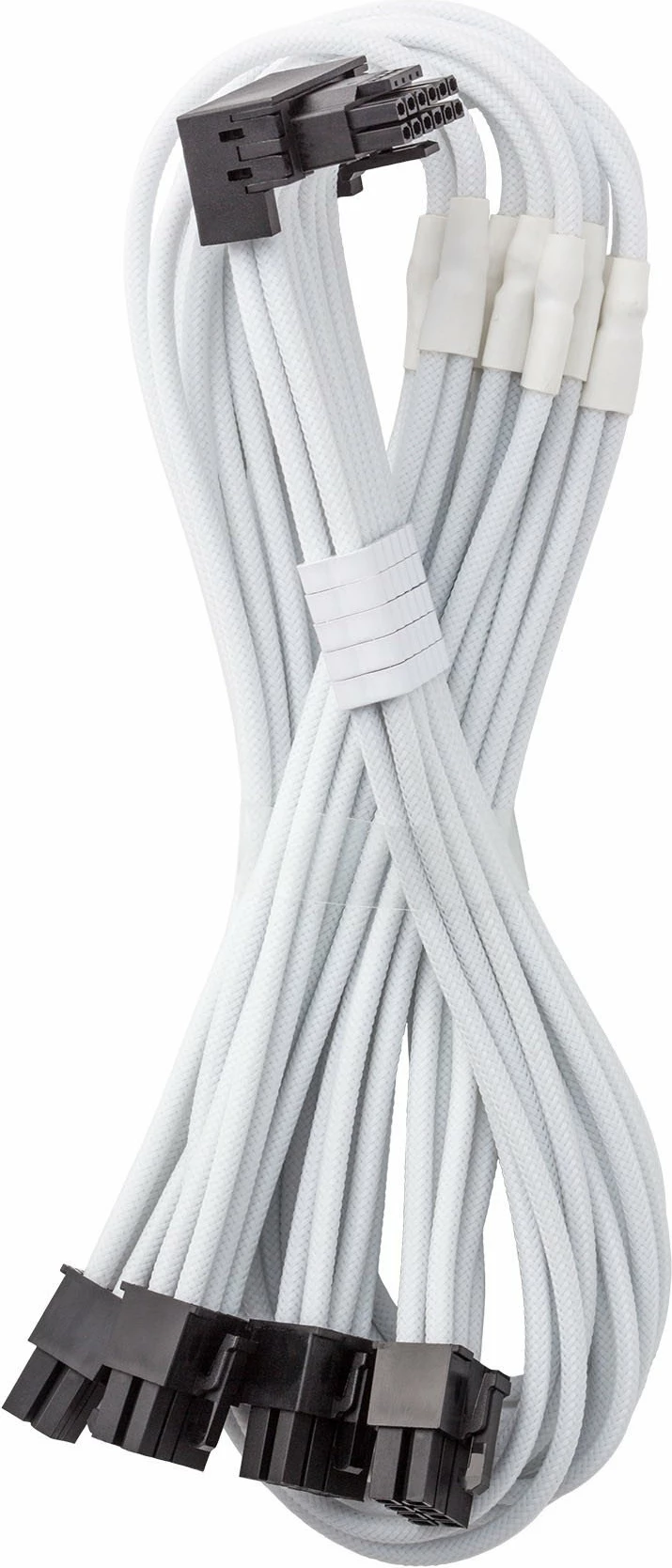 Kabllo energjie PCIe CableMod C-Series Pro Variant B 90° 16-pin (12+4) në 4x 8-pin, CM-PCSR-16P4-RBN60KW-5PW-R-SS, e bardhë