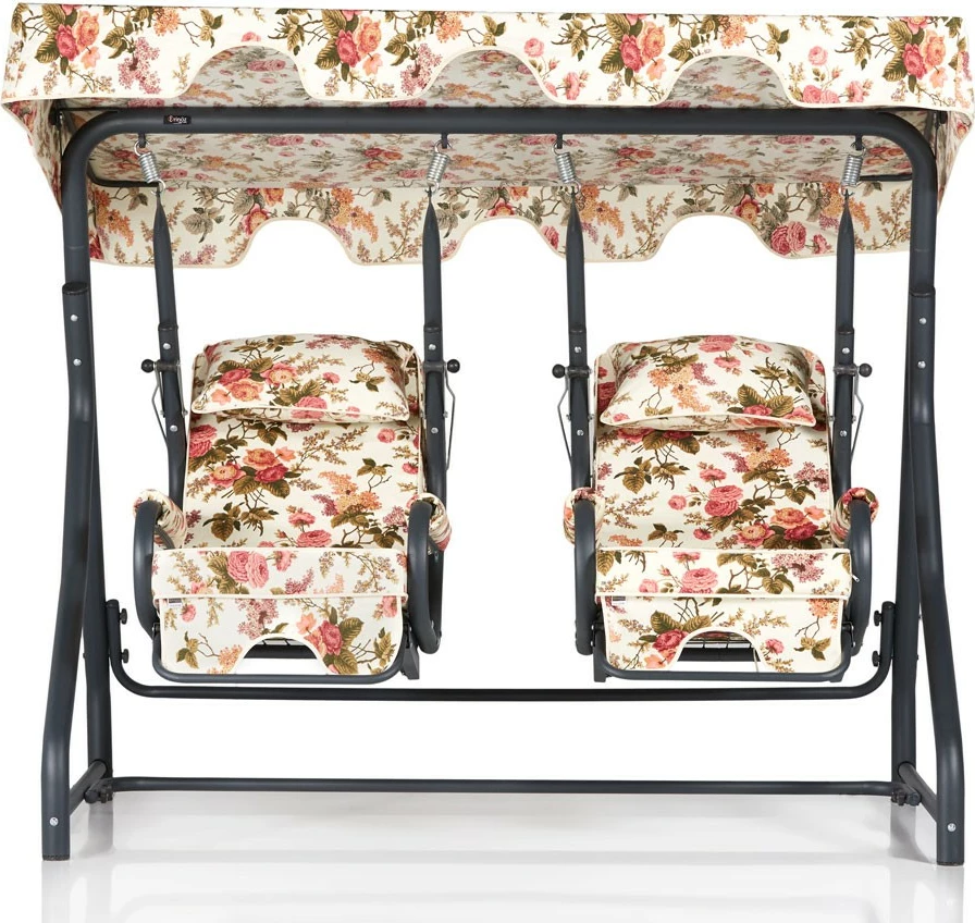 Karrige lëkundëse dyshe për kopsht, Skye Decor, Daisy 2, shumëngjyrëshe