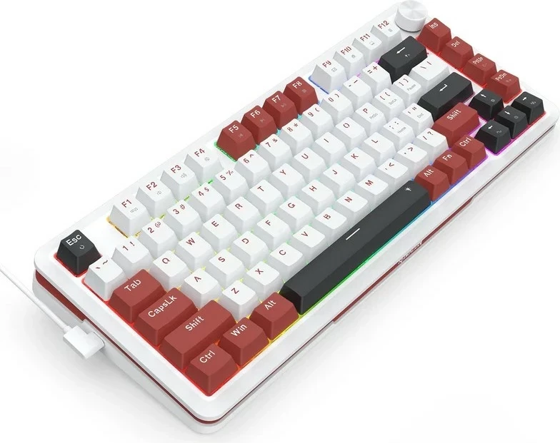Tastierë gaming Redragon K721WRB-RGB-M Stormhunter, 75%, RGB, Hot-Swap, e bardhë