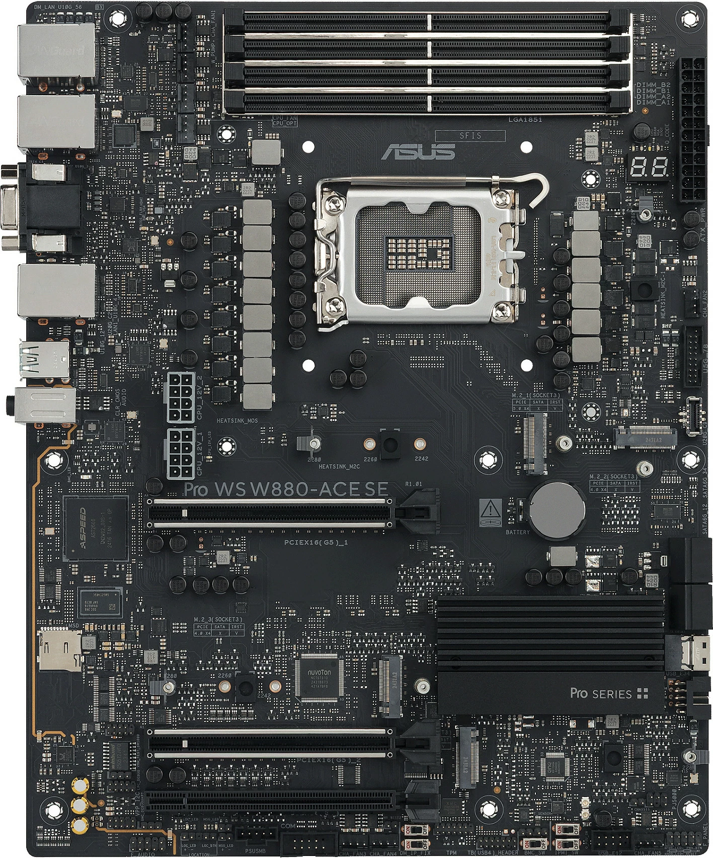 Pllakë amë ASUS Pro WS W880-ACE SE, LGA 1851, DDR5 deri 256GB, PCIe 5.0, Thunderbolt 4, ATX