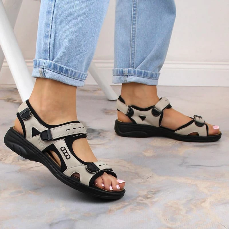 Sandale për femra Rieker, bezhë