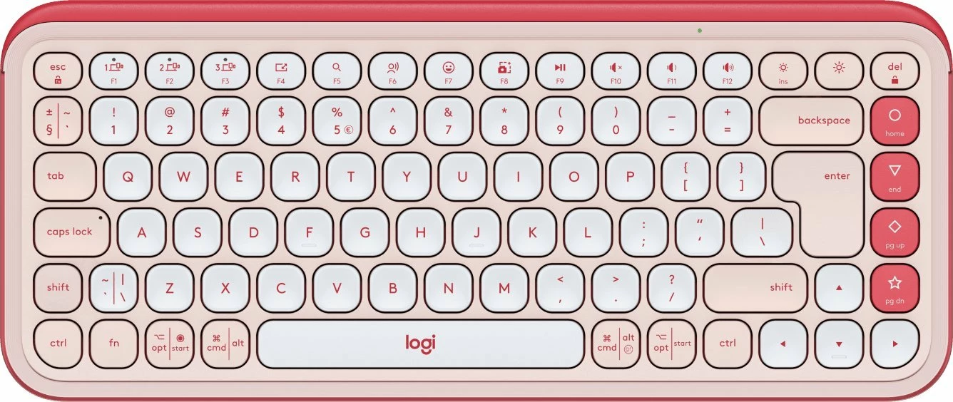 Tastierë pa kabllo Bluetooth Logitech POP Icon Keys 920-013073, US INTL, pa numpad, rozë