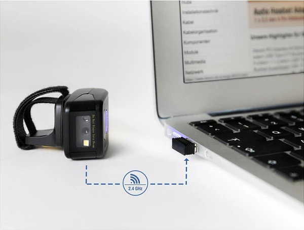 Dongël USB 2.4 GHz DeLOCK për skaner barkodesh wireless, USB-A, e zezë