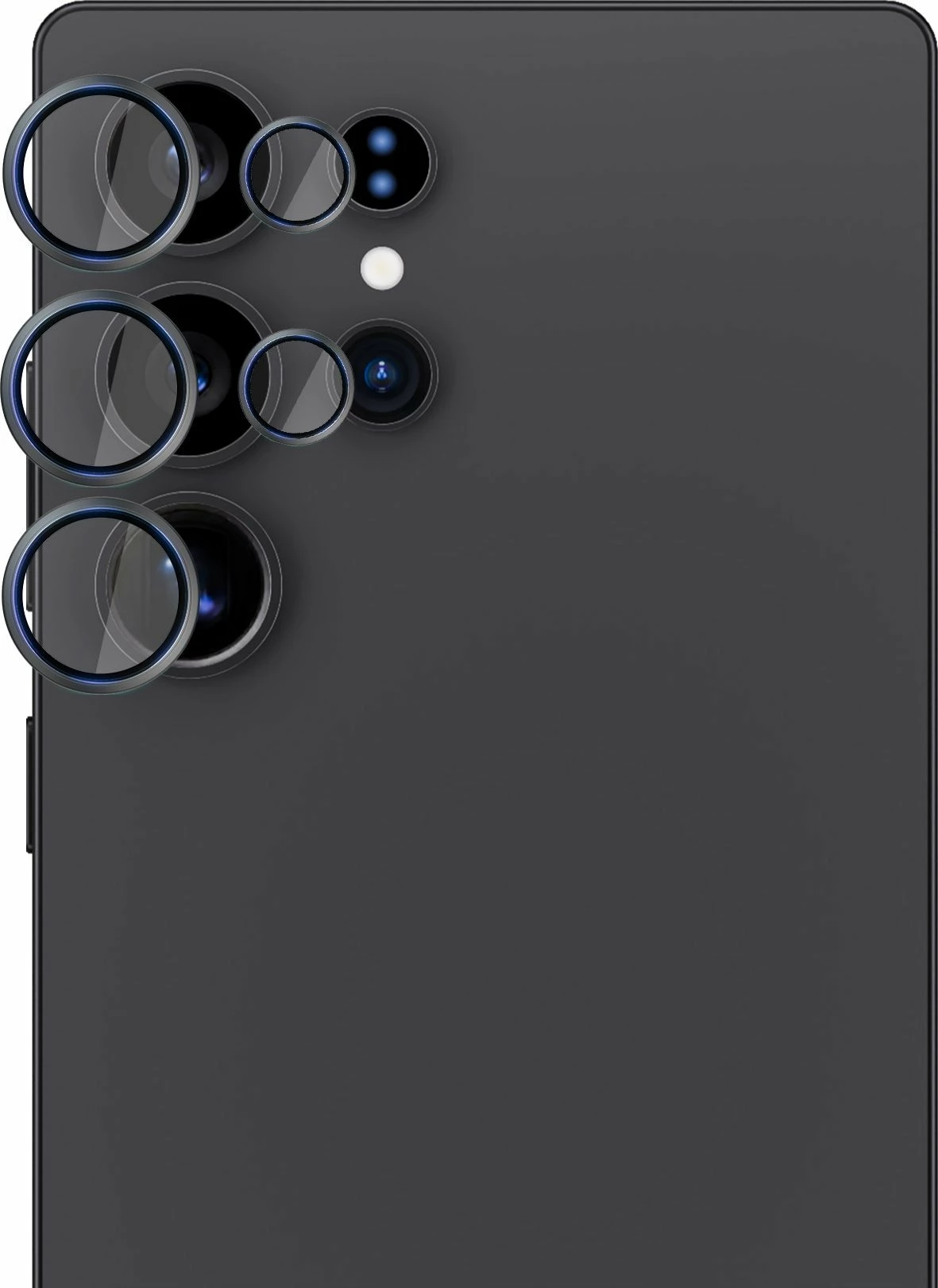 Mbrojtës xhami i kalitur për lente kamere 3MK HARDY Lens Protection Pro për Samsung Galaxy S25 Ultra, 9H, i zi, set 1 copë