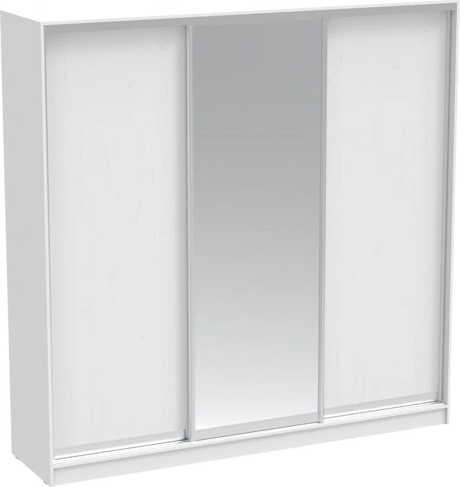 Dollap rrëshqitës me pasqyrë, ngjyrë e bardhë, 240x60x240cm